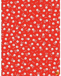 Walk The Plank: Tossed Skulls and Bones Red - Timeless Treasures Fun-c8930 red