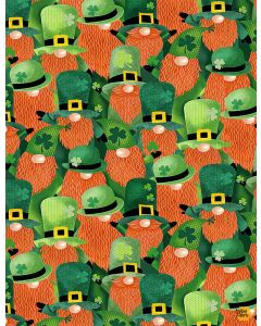 Lucky Guy: Packed Leprechauns Gnomes -- Timeless Treasures Fabric gail-c8332 multi