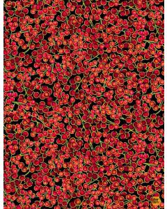 Holiday Spice: Packed Winter Berries Red -- Timeless Treasures Fabrics holiday-cm8517 red
