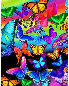 Rainbow Butterfly: Bright Rainbow Butterflies Flight - Timeless Treasures Michael-c7945 multi