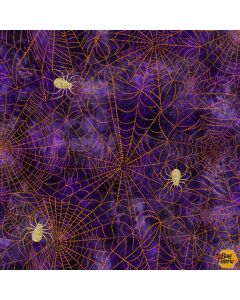 Boo! Spiders and Web Purple Punch -- Hoffman Fabrics 4983-474 punch