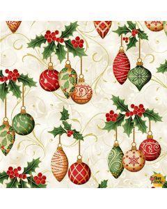 Holiday Wishes: Ornaments Natural/Gold -- Hoffman Fabrics u7771-20g