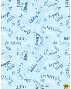Whaley Loved: Word Toss Light Blue -- Wilmington Prints 17056-471