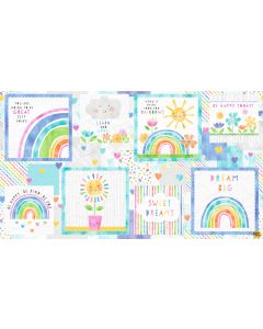 Raindrops & Sunshine: Rainbow Panel (2/3 yard) -- Wilmington Prints 68548-145 