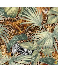 Wild at Heart: Packed Wild Animals -- Timeless Treasures Fabrics wild-cd1628 multi