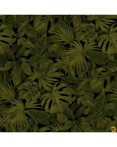 Wild at Heart: Packed Forest Leaves Black -- Timeless Treasures Fabrics wild-cd1637 black