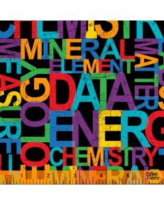 Its Elementary: Word Science Black/Multi -- Windham Fabrics 52039-1
