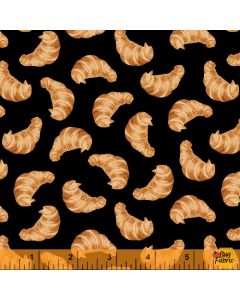 Coffee Shop: Croissants Black -- Windham Fabrics 52262-2