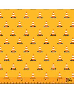 Work Zone: Construction Cones Yellow -- Windham Fabrics 52268-6 - 1 yard 33" remaining