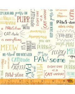 Purrfect Day: Purrfect Words -- Windham Fabrics 52373-1 