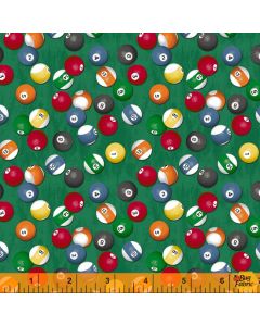 Man Cave: Billiard Balls Green -- Windham Fabrics 52412-3
