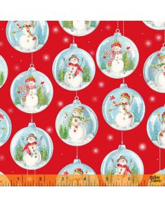 Snow Day: Snowglobes Red -- Windham Fabrics 52597d-2