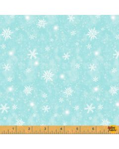 Snow Day: Snowstorm Ice Blue Snowflakes -- Windham Fabrics 52598d-1