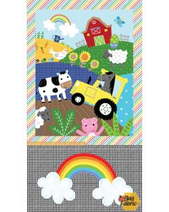 Farm Friends: Farm Panel Rainbow (2/3 yard) -- Windham Fabrics 52611p-1