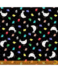Farm Friends: Chicks and Chickens Black -- Windham Fabrics 52613-5