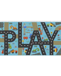 Play Zone: Play Mat Panel (2/3 yard)  Light Sky  -- Clothworks y3271-97