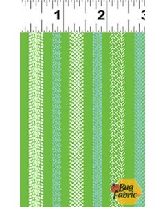 Play Zone: Tire Stripe Dark Lime -- Clothworks y3276-19 - 22" + 13" with flaw remaining