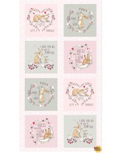 Guess How Much I Love You:  Block Panel Light Pink (2/3 yard)  -- Clothworks Textiles y3682-41