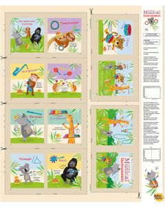 Jungle Drums: Book Panel (1 yard) -- Clothworks Textiles y3735-11