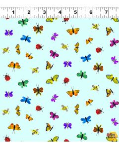 Colorama: Butterflies Light Turquoise -- Clothworks Textiles y3809-100 