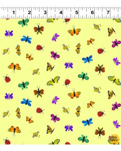 Colorama: Butterflies Citron Yellow -- Clothworks Textiles y3809-126 