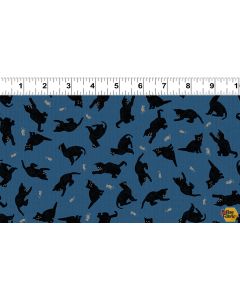 Purrfection: Kittens Blue -- Clothworks Textiles y3974-90 
