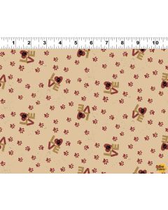 Purrfection: Paw Prints Red -- Clothworks Textiles y3975-82 