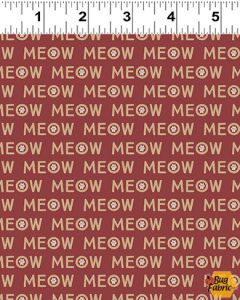Purrfection: Meows Red -- Clothworks Textiles y3976-82