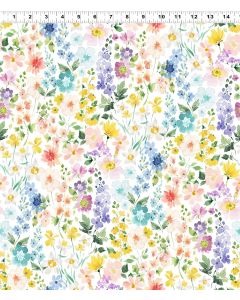 Spring Has Sprung: Flower Garden Multi -- Clothworks y4009-55
